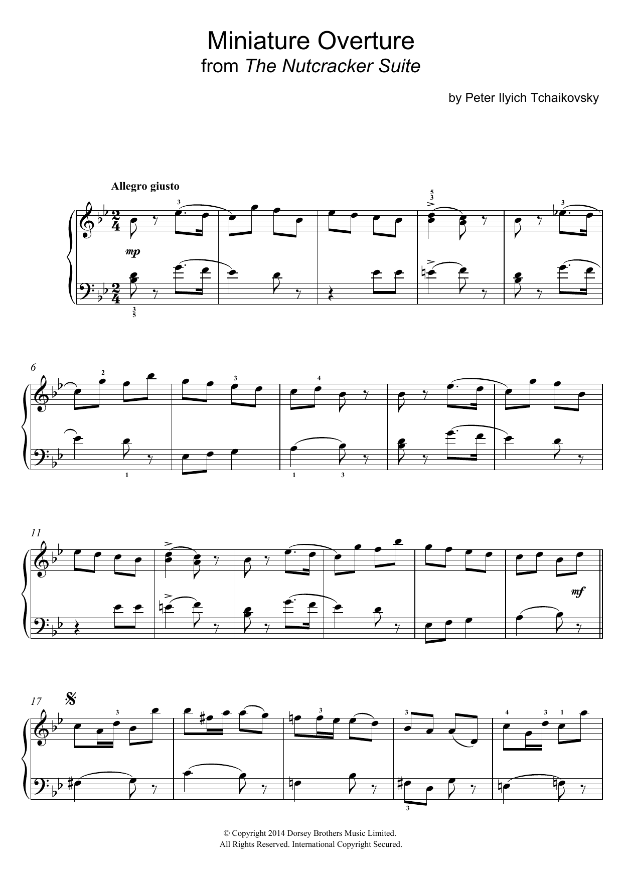 Dr. Sheet Music Tchaikovsky, Nutcracker Overture