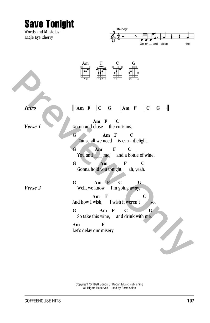 save tonight eagle eye cherry guitar tab